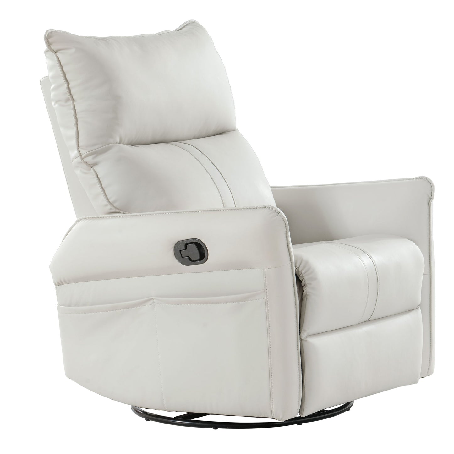Rocking Recliner Chair, 360 Degree Swivel Nursery Rocking Chair, Glider Chair, Modern Small Rocking Swivel Recliner Chair For Bedroom, Living Room Chair Home Theater Seat, Side Pocket - Light Gray
