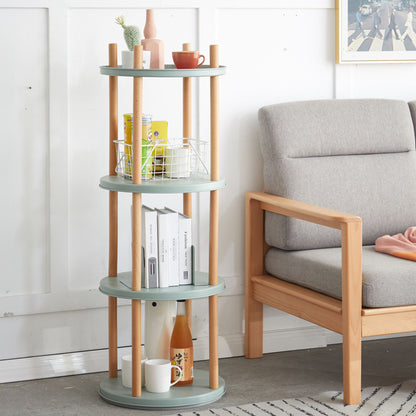 Storage Shelf, 360ÔøΩÔøΩÔøΩÔøΩÔøΩÔøΩÔøΩÔøΩÔøΩÔøΩÔøΩÔøΩÔøΩÔøΩÔøΩ Rotating Bookshelf, 4 Tier Bookcase With Large-Capacity Storage Space, Multifunctional Storage Rack, Compact Design For Living Room - Natural