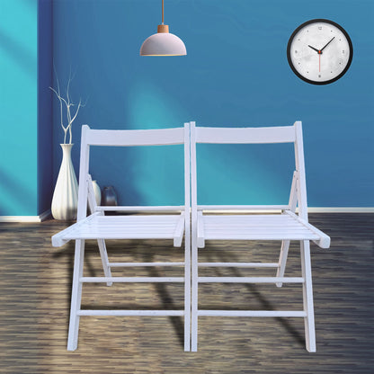 Folding Chair, Foldable Style (Set of 2) - White