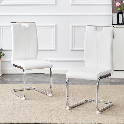 (Set of 4) Material Bow Shaped Chairs Adding Fashion To Minimalist And Contemporary Home Styles - White