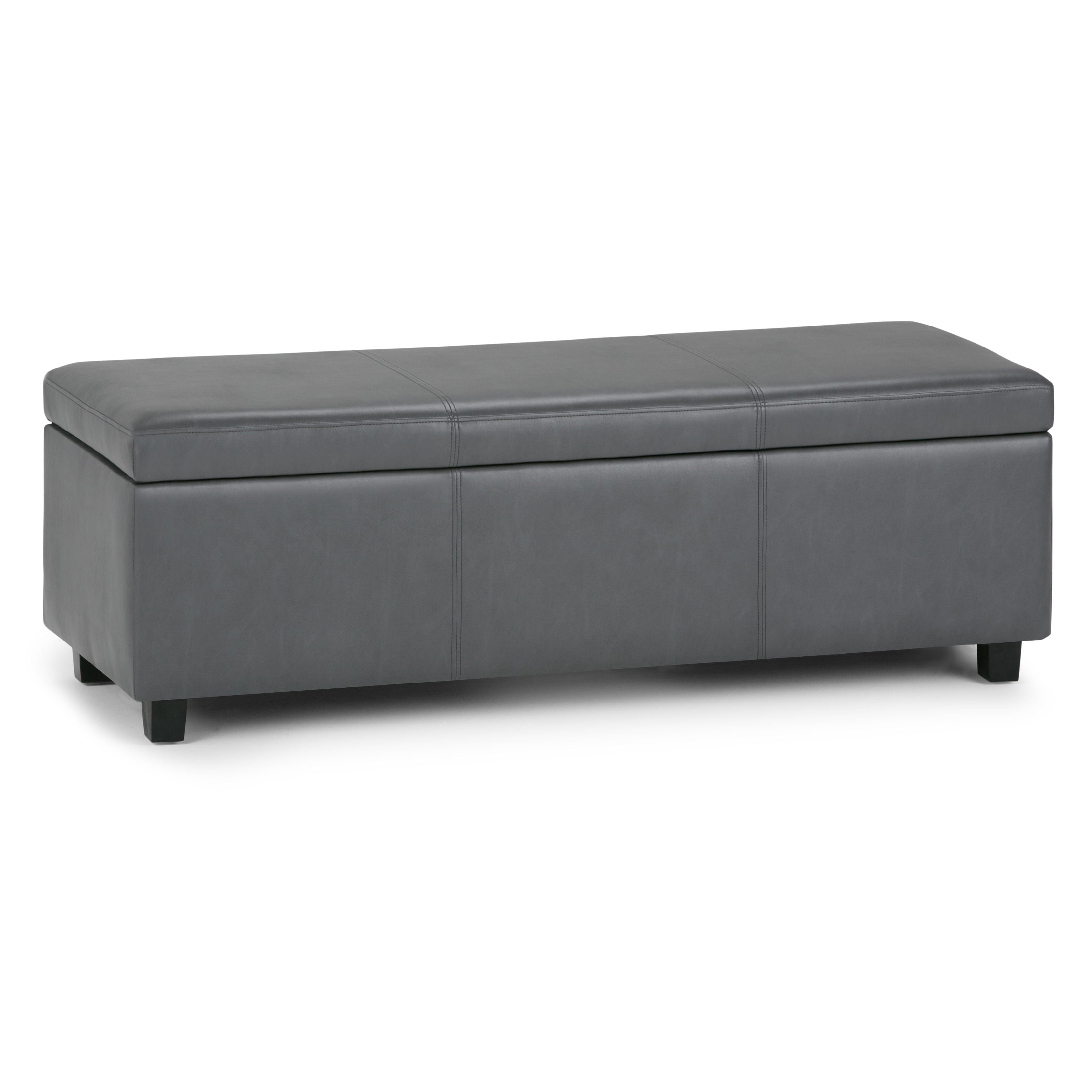 Avalon - Storage Ottoman Bench - Stone Gray