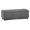 Avalon - Storage Ottoman Bench - Stone Gray