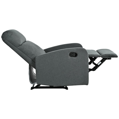 Modern Manual Recliner, Home Theater Chair With Adjustable Backrest For Living Room - Charcoal