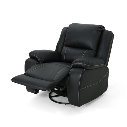 Wide Manual Swivel Standard Recliner - Black