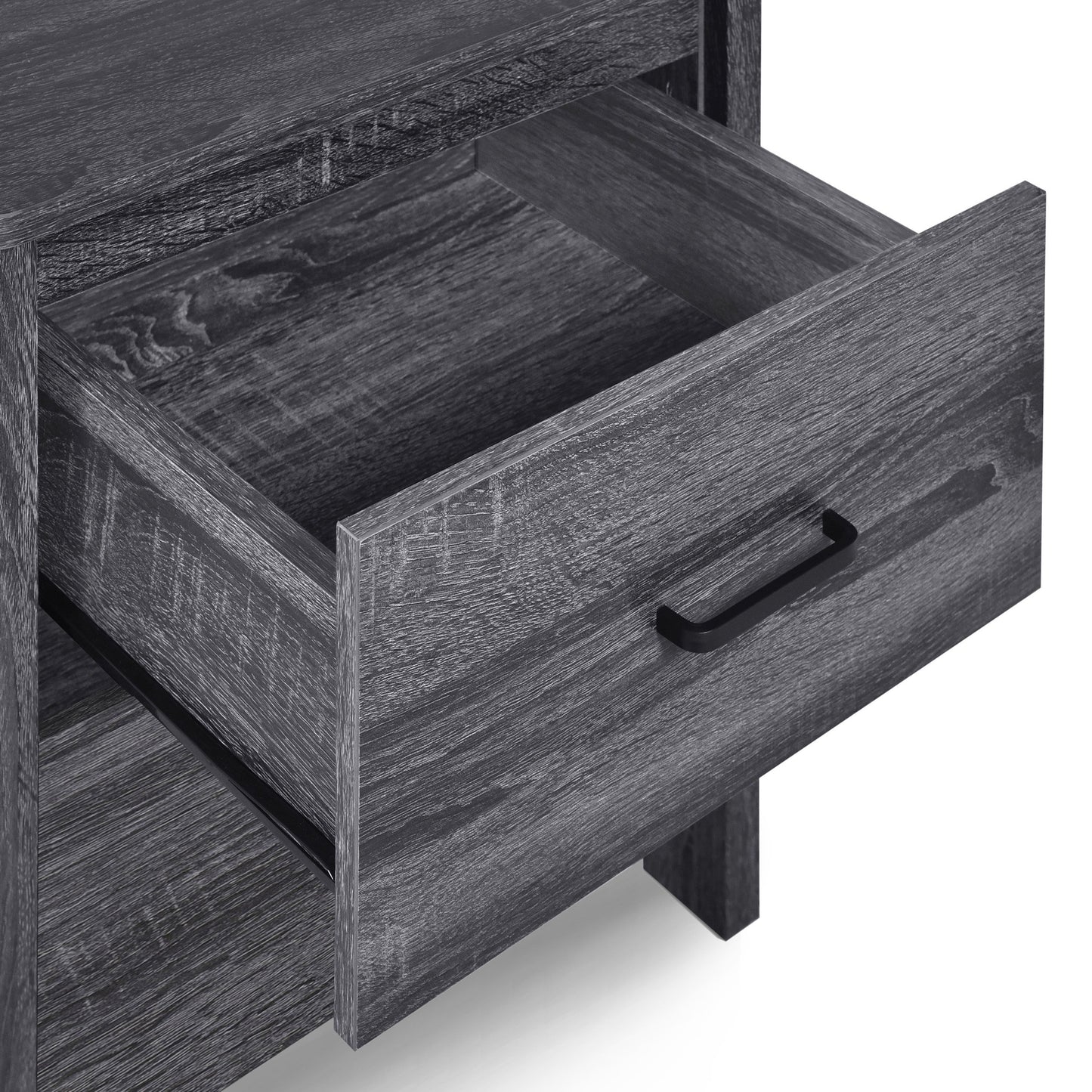 Titeca - Contemporary 2 Drawer Nightstand - Dark Gray