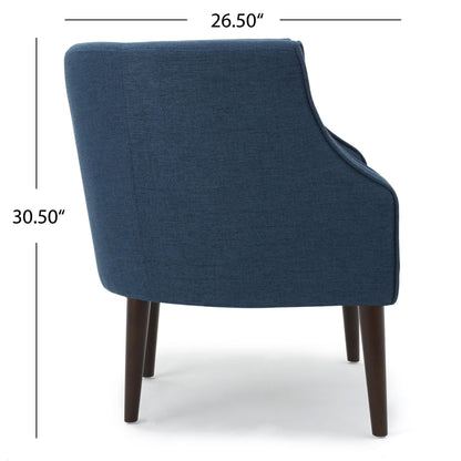 Contemporary Upholstered Club Chair With Button Tufting - Navy Blue