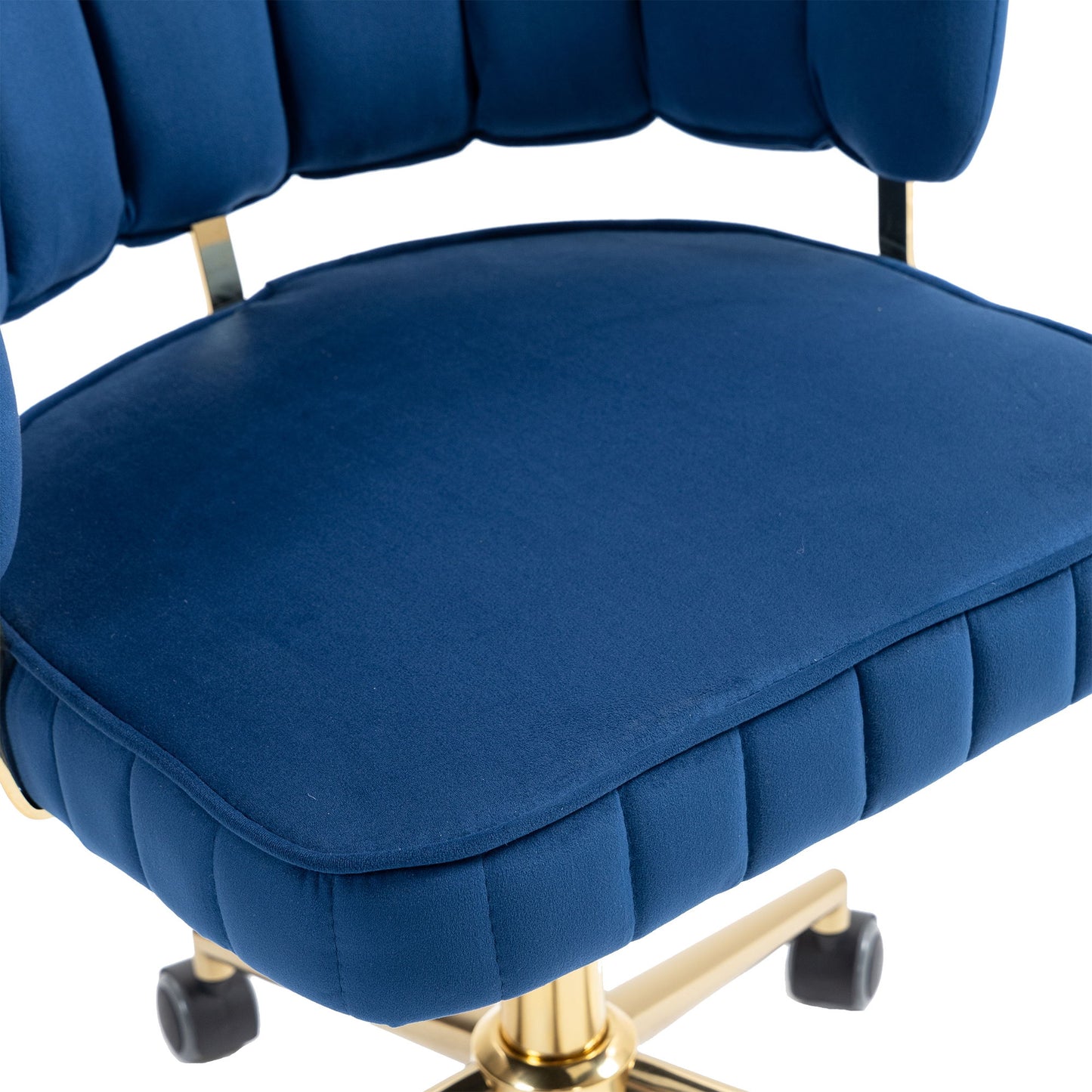 Modern Home Office Desk Chair With Adjustable Height And Swivel Wheels - Navy