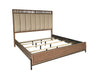 Queen Upholstered And Strap Panel Bed - Light Brown