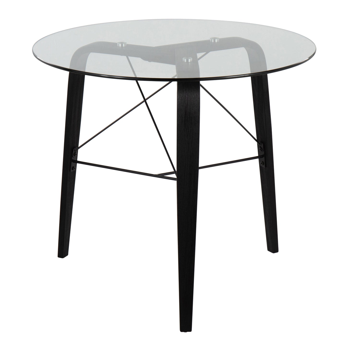 Trilogy - Mid-Century Modern Round Dinette Table - Black / Clear