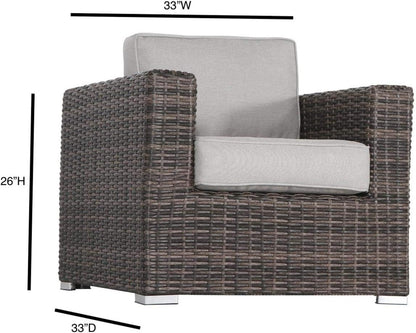 2 Person Seating Set With Cushions - Dark Brown / Gray