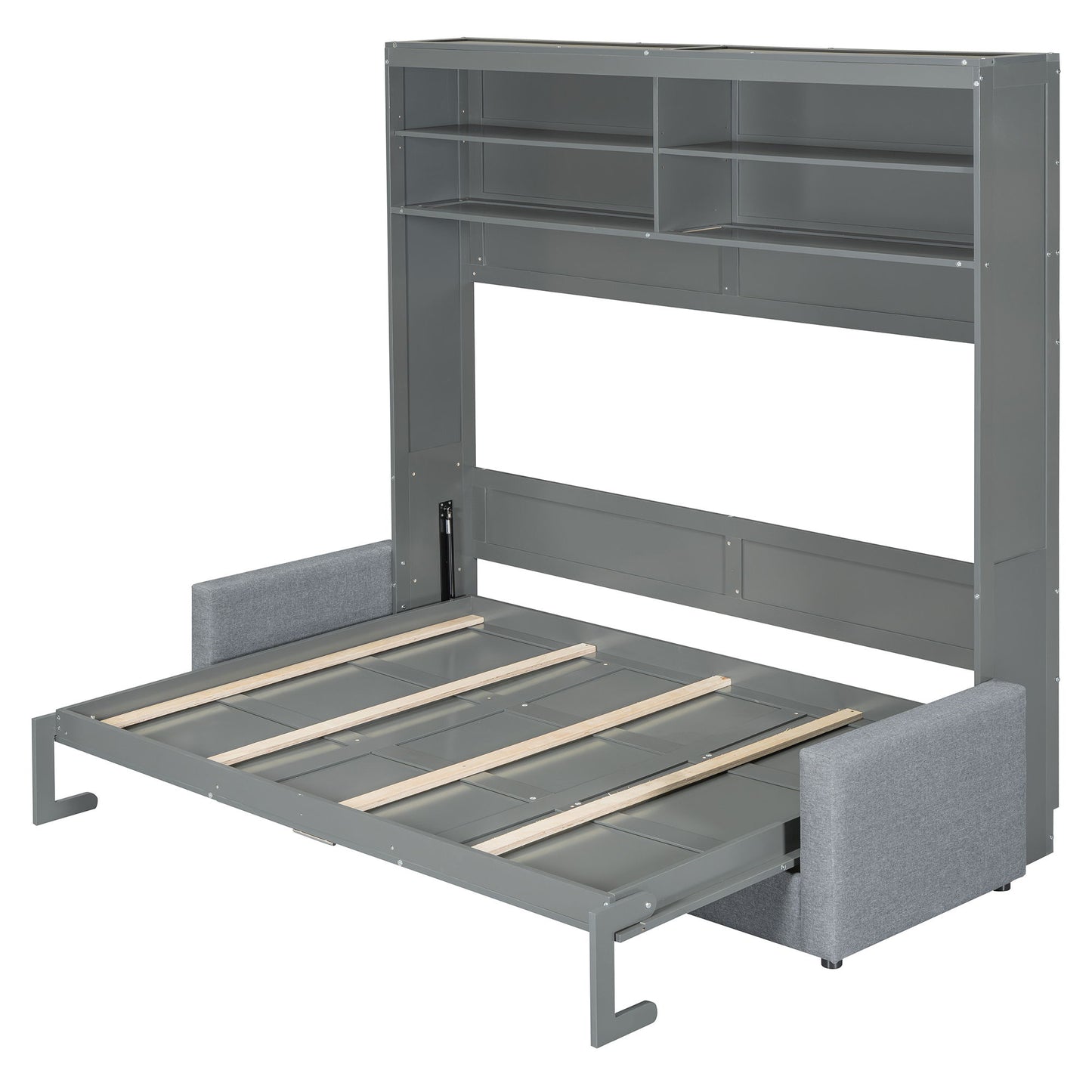 Queen Size Murphy Wall Bed With Sofa - Gray