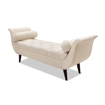 Alma - Tufted Flared Arm Entryway Bench - Sky Neutral Beige