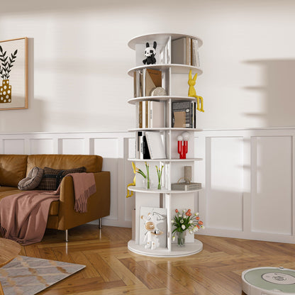 6 Tier Spinning Shoe Rack, Free Standing 360ÔøΩÔøΩ Revolving Shoe Organizer - White