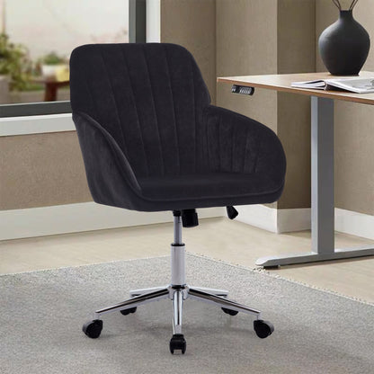 Adjustable Ergonomic Office Chair, Swivel Backrest Seat - Black