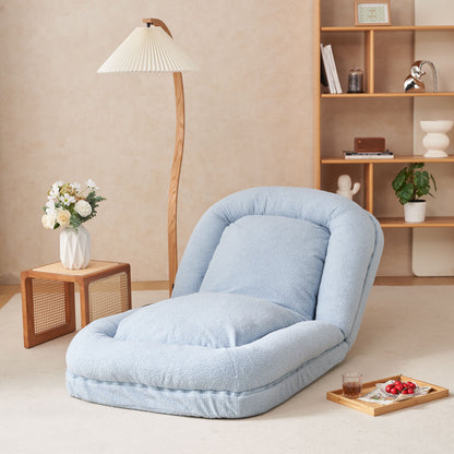 Triple Fold Down Blue Metal Sofa Bed - Blue