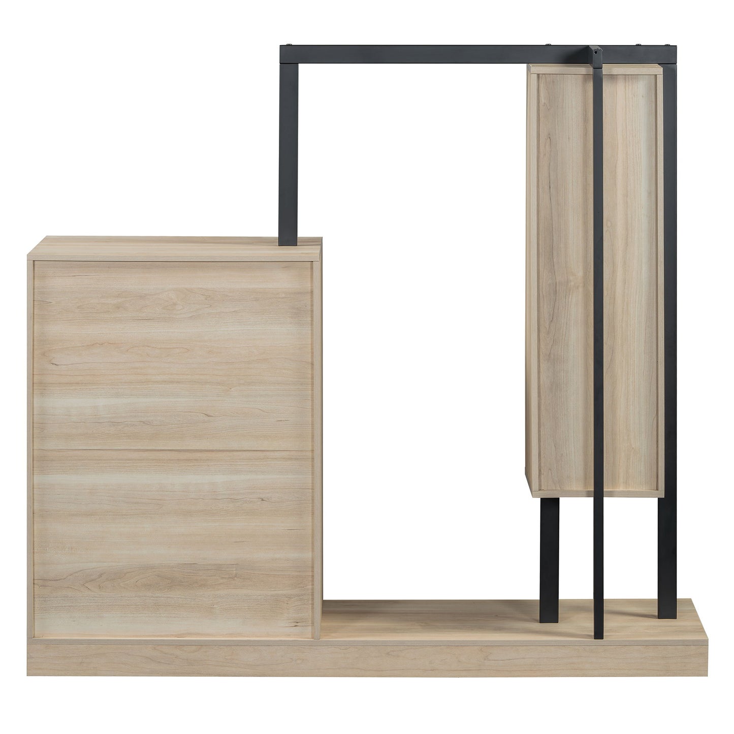 Wardrobe With 4 Drawers And 3 Shelves - Natural