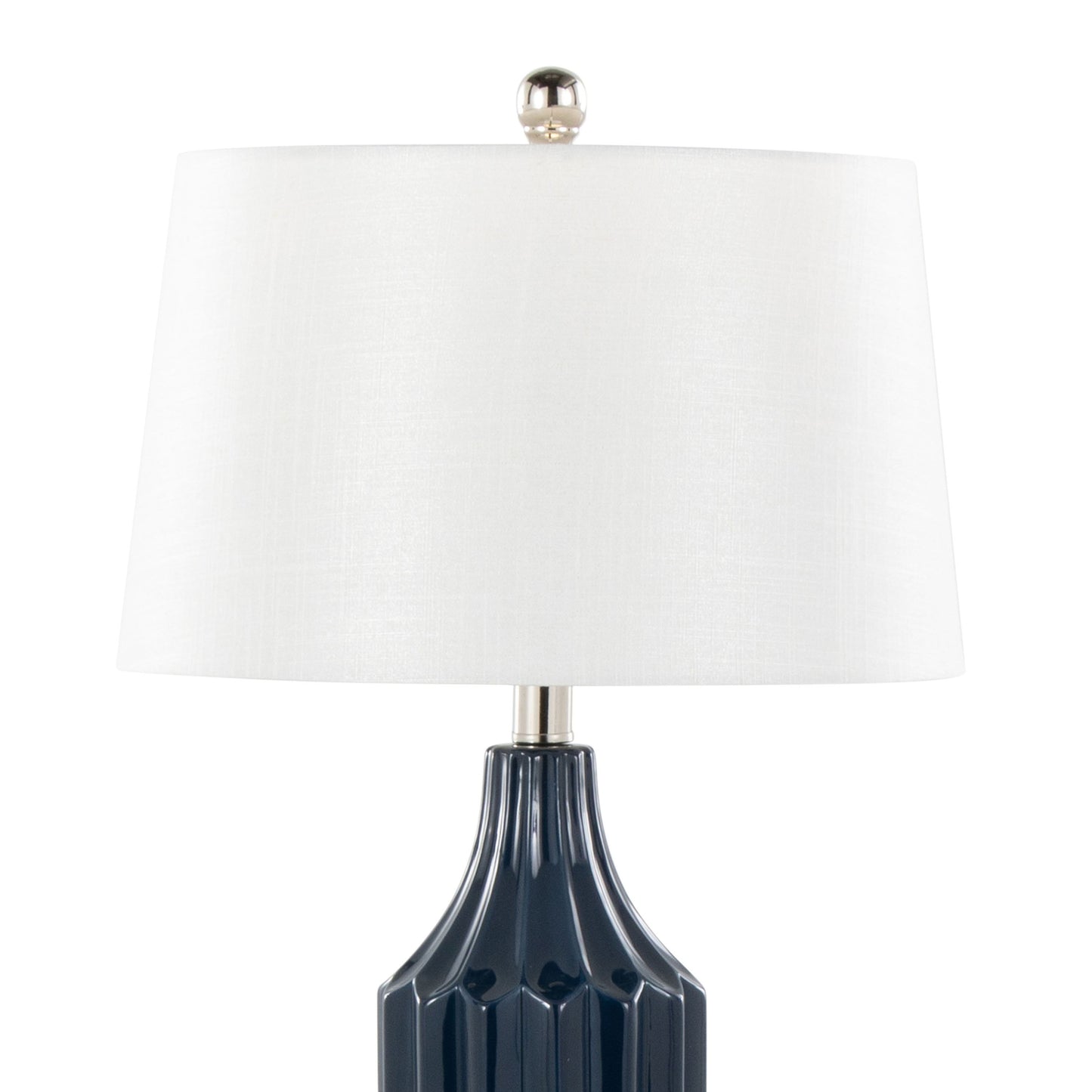 Stella - Contemporary Table Lamp - Gloss Dark Blue / White