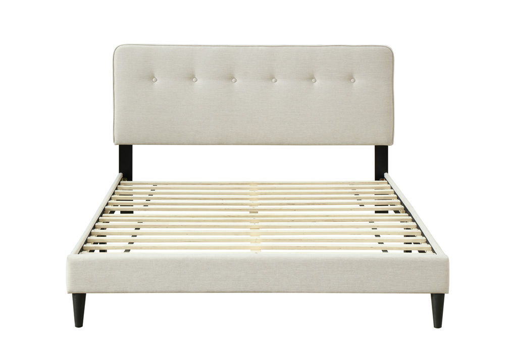 Queen Sized Upholstered Bed With USB - Off White