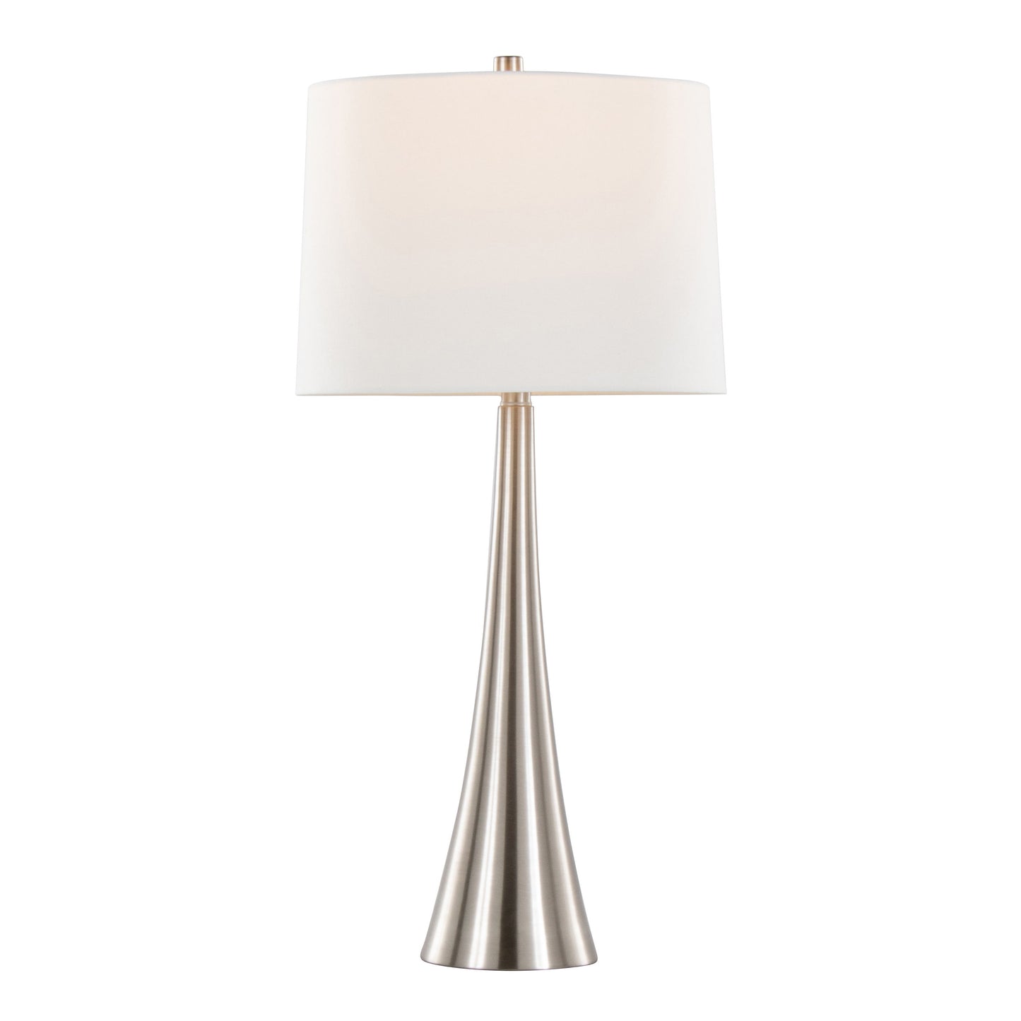 Diana - Contemporary Table Lamp (Set of 2) - Nickel / White