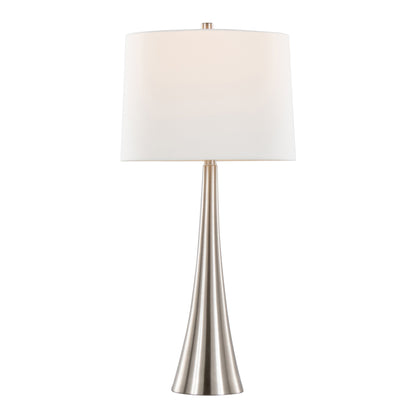 Diana - Contemporary Table Lamp (Set of 2) - Nickel / White