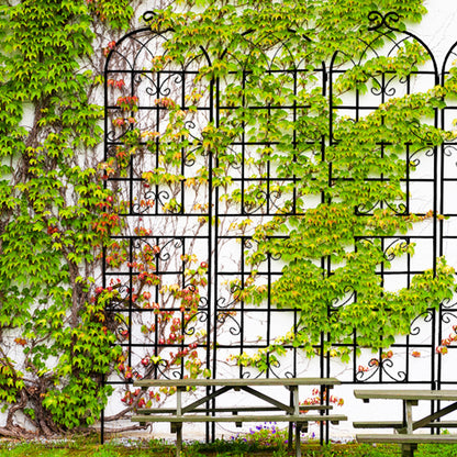 4 Pack Metal Garden Rustproof Trellis For Climbing Plants Outdoor Flower Support - Black