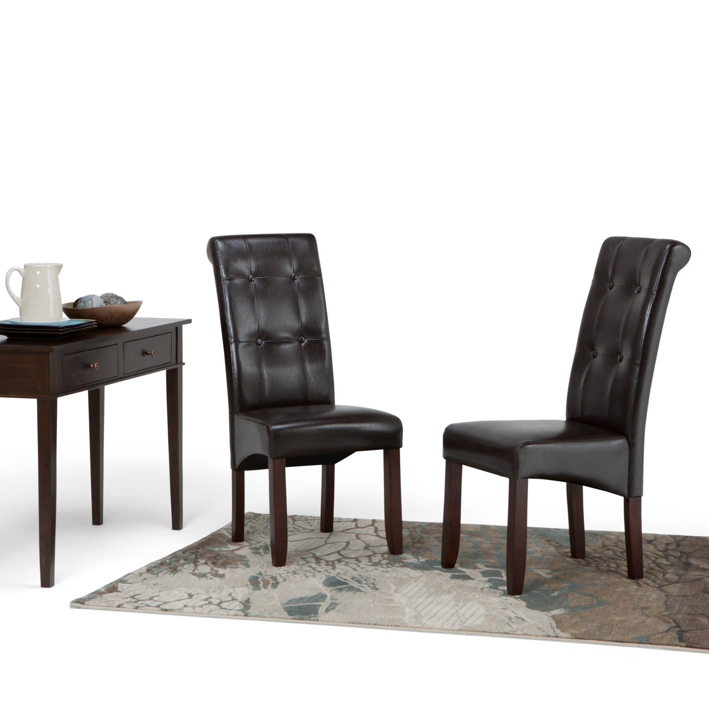 Cosmopolitan - Deluxe Tufted Parson Chair (Set of 2) - Tanners Brown
