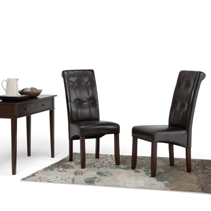 Cosmopolitan - Deluxe Tufted Parson Chair (Set of 2) - Tanners Brown