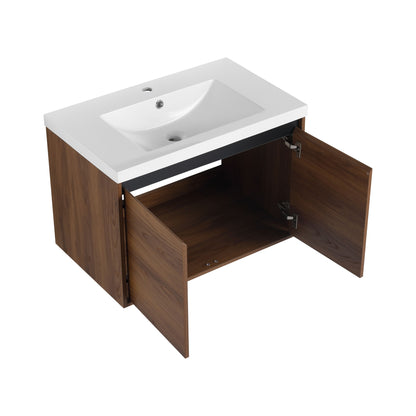 Bathroom Vanity With Resin Countertop Sink - Brown
