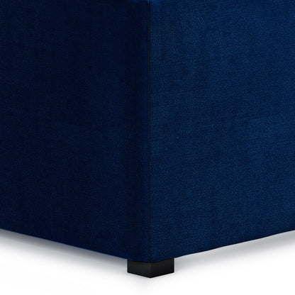 Avalon - Square Coffee Table Storage Ottoman - Blue