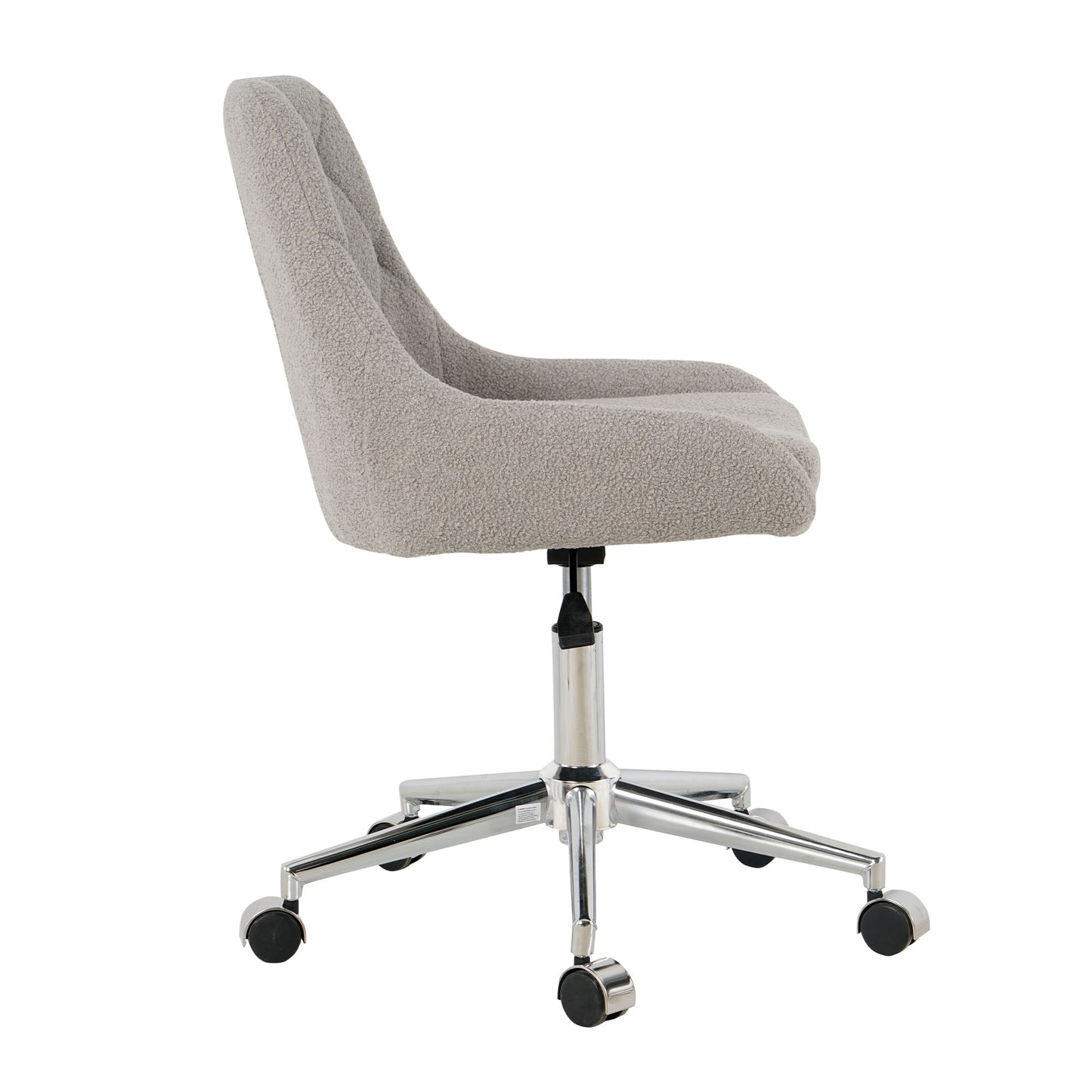 Modern Teddy Fleece Fabric Dining Chair With Chrome Legs, Soft And Comfortable - Gray
