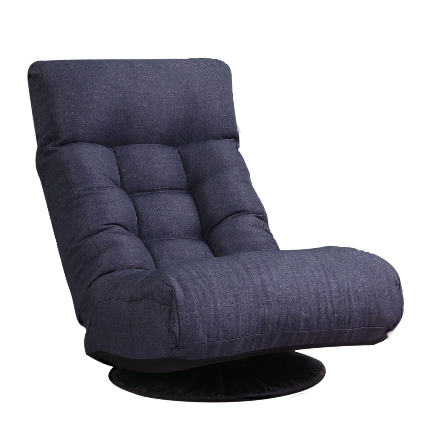Adjustable Japanese Reclining Floor Chair Sofa With Metal Frame For Living Room & Balcony - Navy