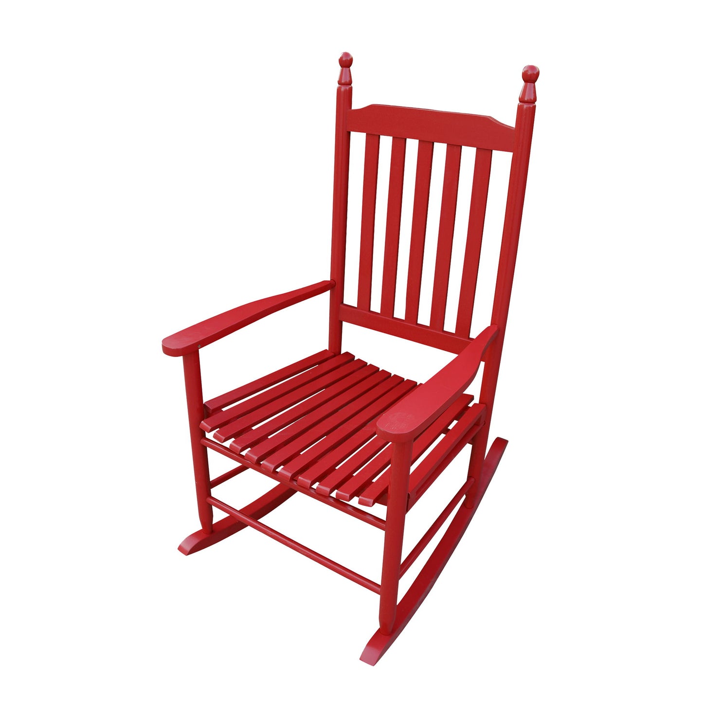 Wooden Porch Rocker Chair - Rose Red