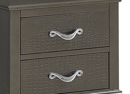 Lorana - Nightstand - Metalic Black