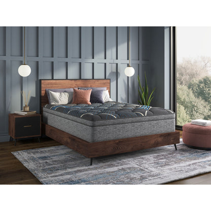 Comfort Care - 15" Queen Size Euro Top Hybrid Mattress, Plush Support, Cooling Technology - Gray / Blue