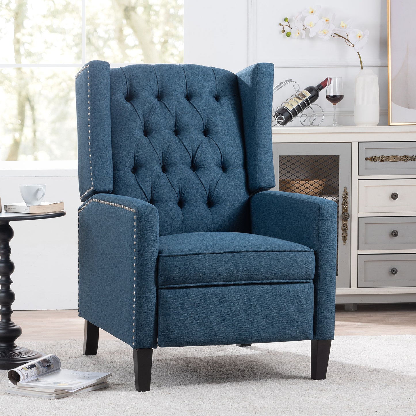 Manual Wing Chair Recliner - Blue