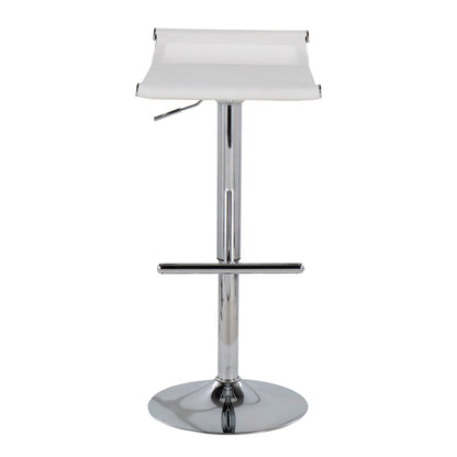 Mirage Ale - Contemporary Adjustable Bar Stool - Chrome / White Mesh