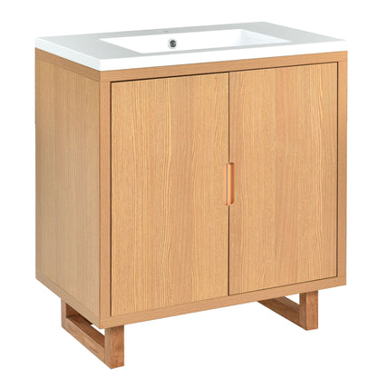 Bathroom Vanity Set With Sink, Combo Cabinet, Bathroom Storage Cabinet, Solid Wood Frame - Burly Wood