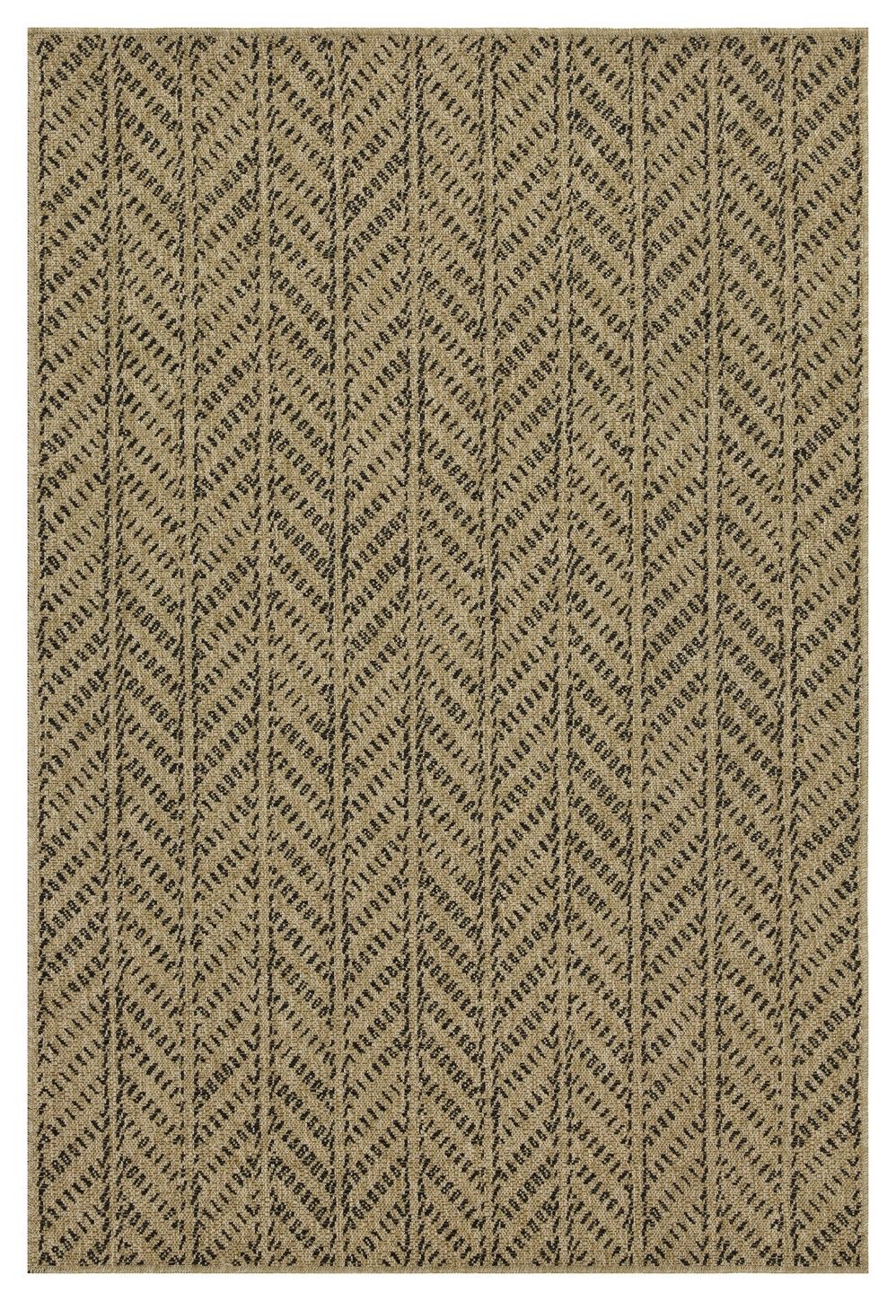 Earth - 5'3" X 7'3" Indoor, Outdoor Area Rug - Natural / Black
