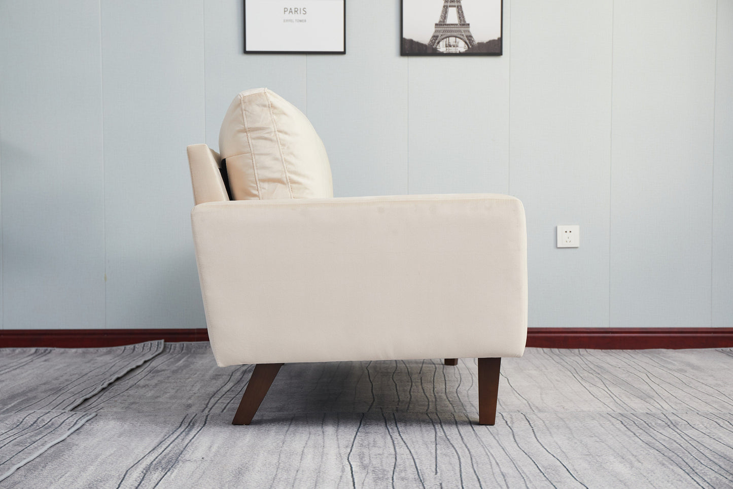 Stationary Loveseat - Beige