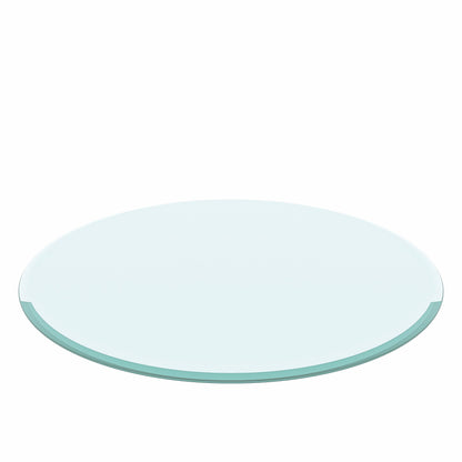 24" Round Tempered Glass Table Top Clear Glass 2 / 5" Thick Beveled Polished Edge - Transparent