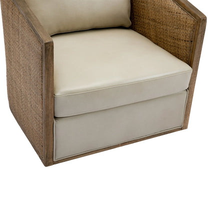 Swivel Barrel Chair, Comfy Round Accent Sofa Chair, 360 Degree Swivel - Oyster Gray