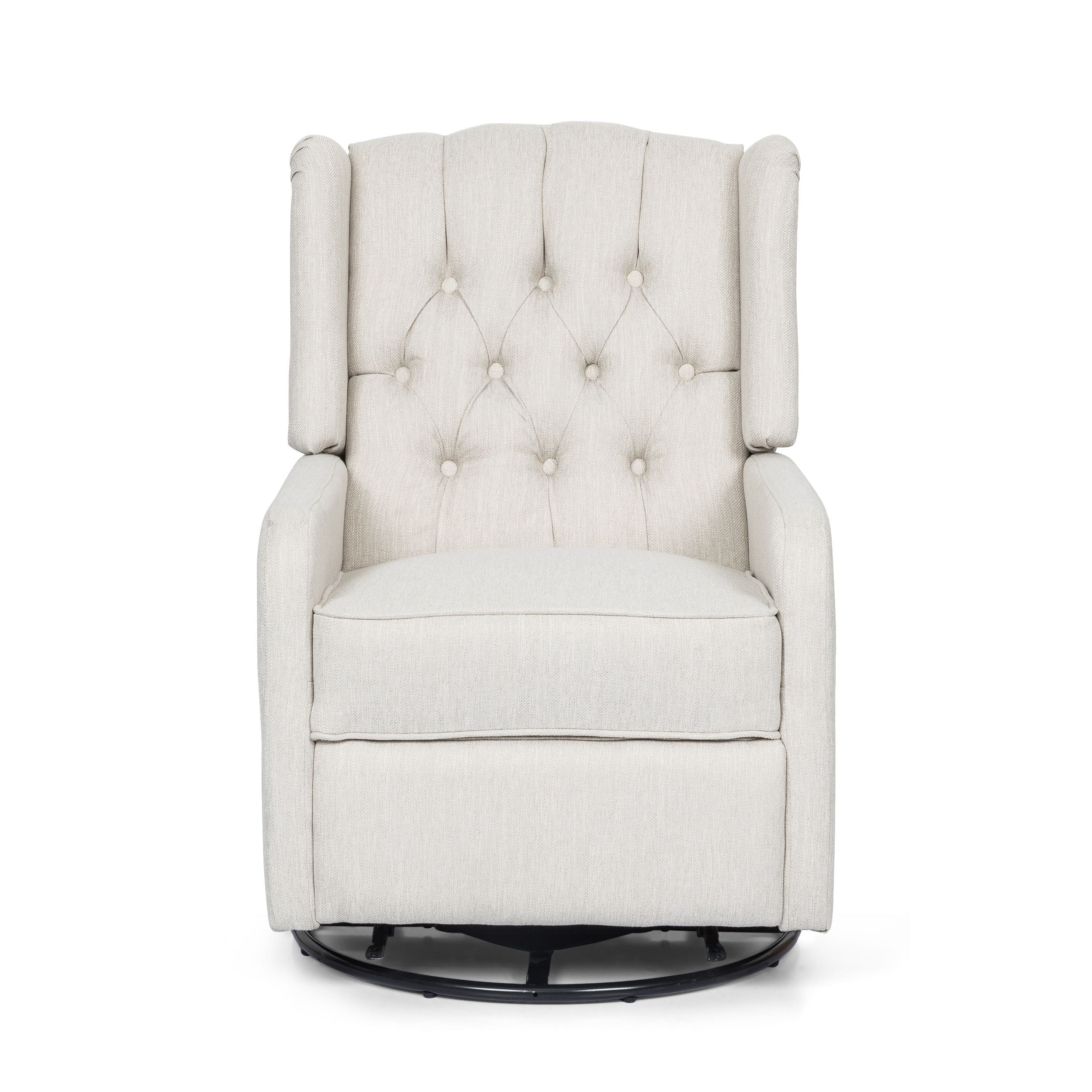 Classic Design, Manual Recliner Chair With 360 Degree Swivel - Beige