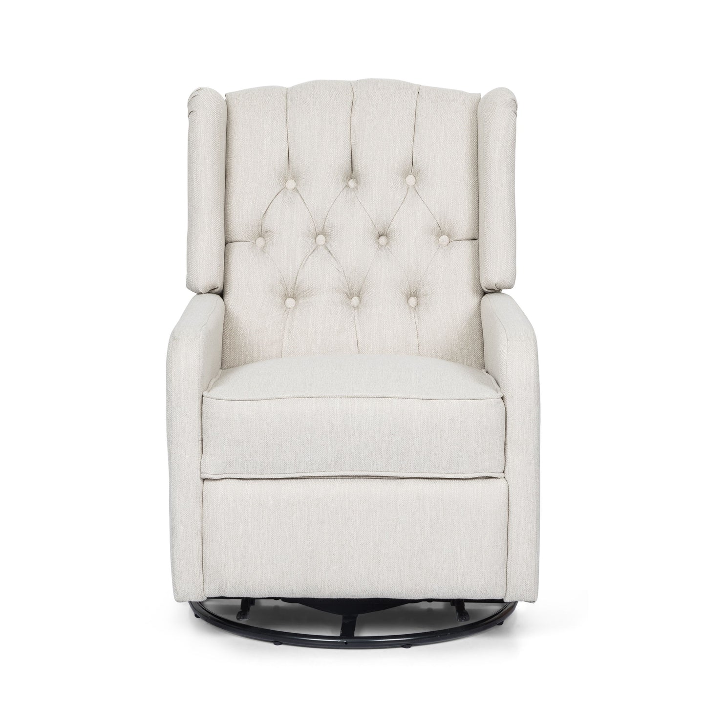Classic Design, Manual Recliner Chair With 360 Degree Swivel - Beige