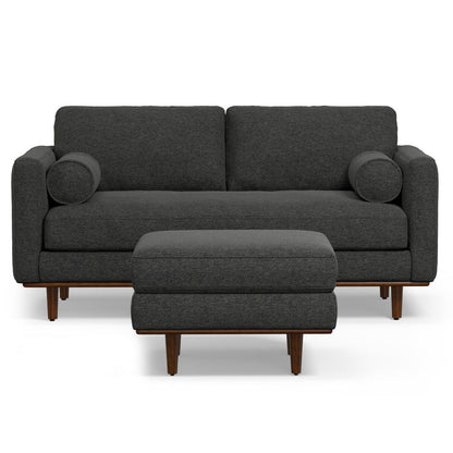Morrison - Upholstered Sofa And Ottoman Set - Charcoal Gray