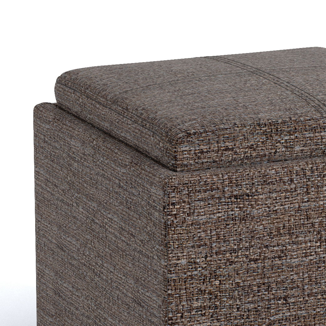 Rockwood - Cube Storage Ottoman With Tray - Mink Brown