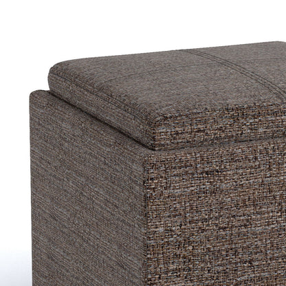 Rockwood - Cube Storage Ottoman With Tray - Mink Brown