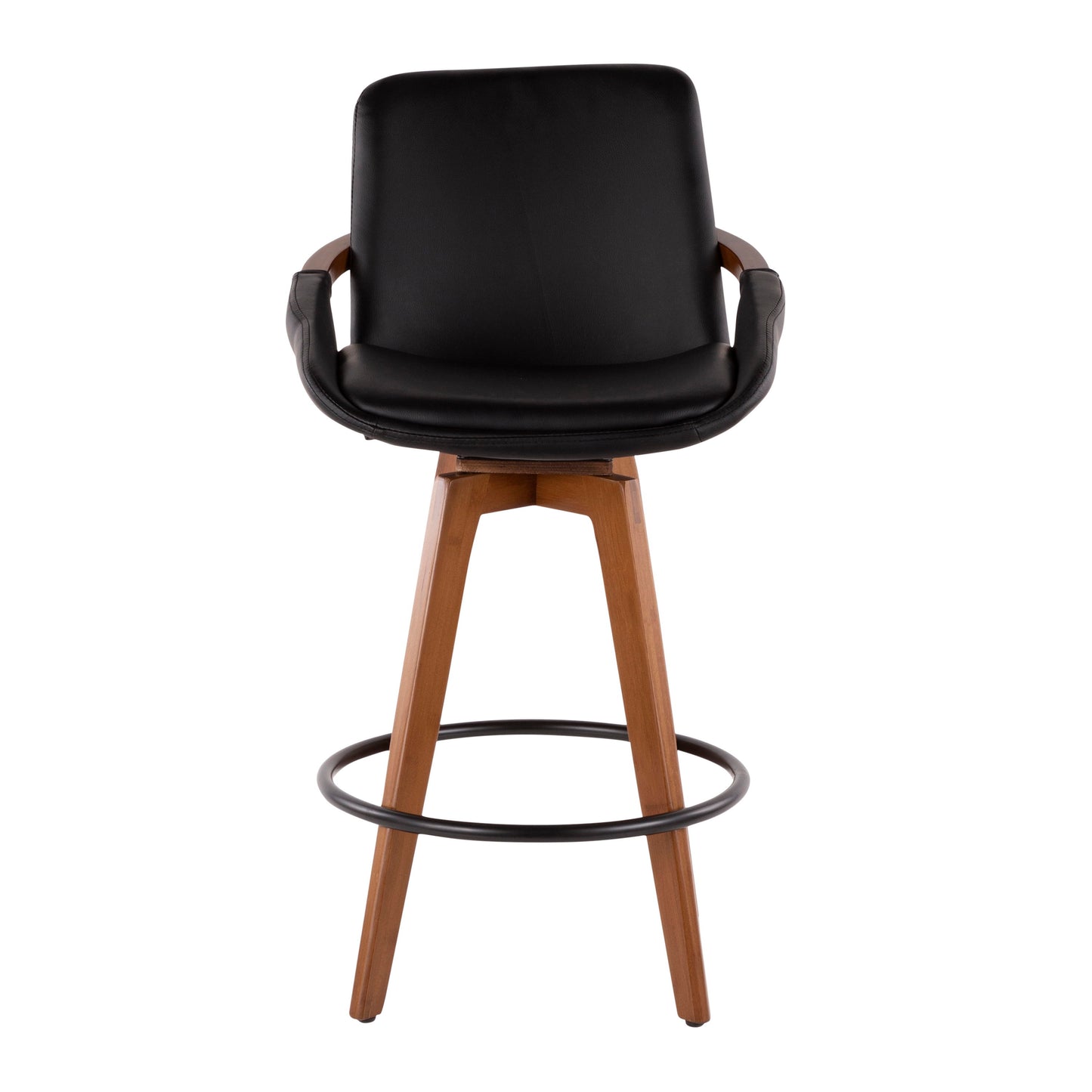 Cosmo - Mid-Century Counter Stool - Walnut / Black
