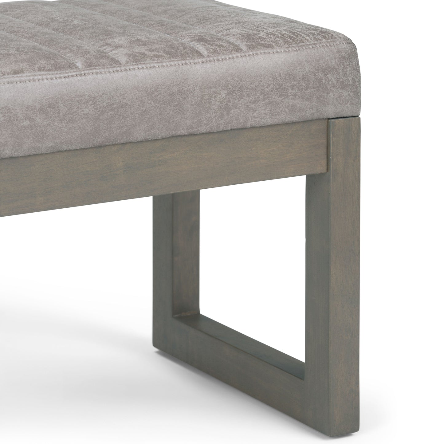 Casey - Ottoman Bench - Distressed Gray Taupe