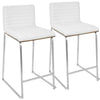 Mara - Contemporary Counter Stool (Set of 2) - Walnut / White
