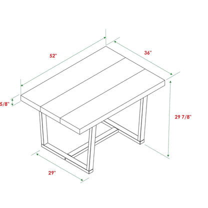 Rustic Metal And Solid Distressed Dining Table - Rustic Oak